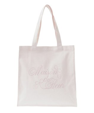 Maison de FLEUR ブランドロゴ刺繍スクエアトートバッグ Light Pink