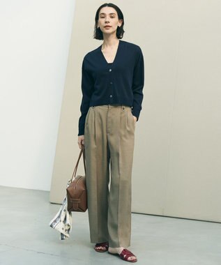 UNFILO 【セットアップ着用可】TENNEN TOUCH タックワイドパンツ カーキ