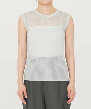 uncrave シアー リブ ノースリーブ ニット（uncrave STANDARD） ライトセージ