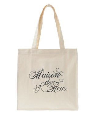 Maison de FLEUR ブランドロゴ刺繍スクエアトートバッグ Ivory