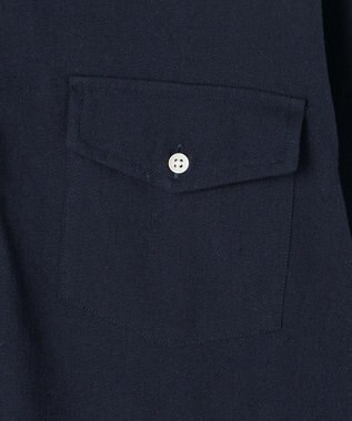 J.PRESS MEN 【J.PRESS ORIGINALS】【UNISEX】Cotton Silk Yarn Dyed Twill B.D. Shirts / Baggy-Fit ネイビー系