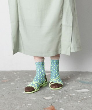 TRICOTE バンピーメッシュドットソックス 41LIME