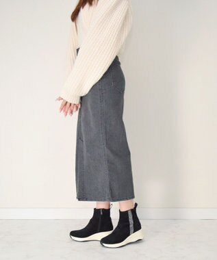 Bridget Birkin 【Bridget Birkin】ラインストーンハイカットスニーカーブーツ ブラックスウェード