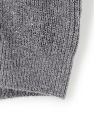 23区 L 【洗える】スパンコールバルキー ダブルジップ ニットブルゾン グレー系