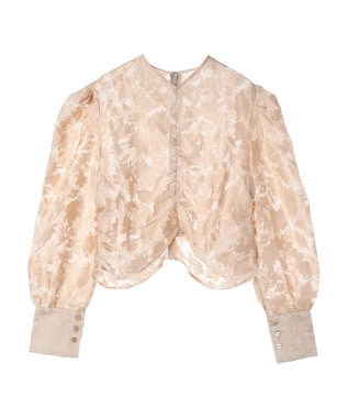 Green Parks AnriettMusee 花柄オパールシャーリングブラウス Beige