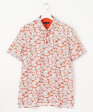 23区GOLF 【MEN】【キングサイズ/吸水速乾/UVカット】YELL総柄プリントポロシャツ オレンジ系5