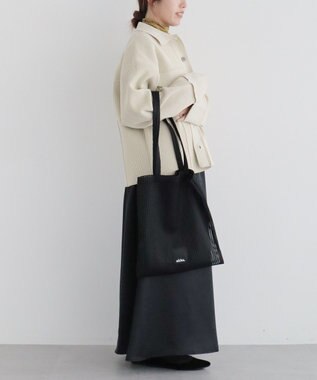 CRAFT STANDARD BOUTIQUE akha.ストライプメッシュトートバッグ Black