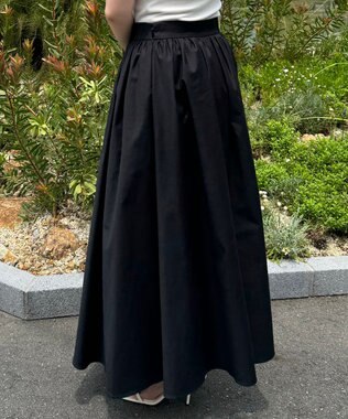 NAVE 【Nave・otona MUSE別注/接触冷感/UVケア/洗える】バックサテンフレアスカート ブラック系