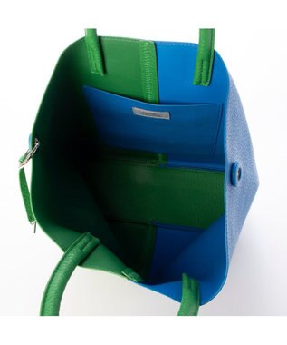 UNBILLION カシュカシュ cachecache / バイカラーフェイクレザートート グリーンミックス