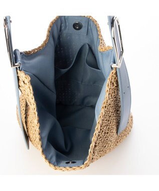 UNBILLION カシュカシュ cachecache / フリーハンドルクロッシェトートバッグ ブルー