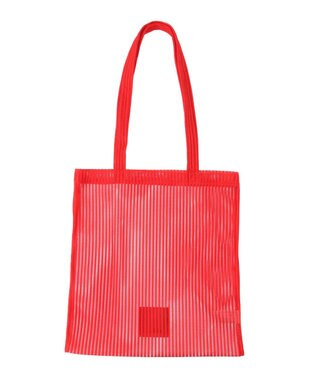 CRAFT STANDARD BOUTIQUE akha.ストライプメッシュトートバッグ Red