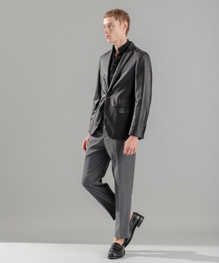 JOSEPH HOMME コンフォートクリアギンガム　ウイングカラーシャツ ブラック系