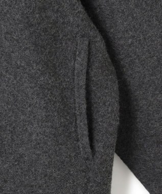 ICB ミルドウール ニットブルゾン チャコール系