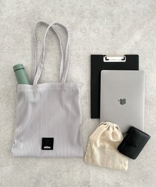 CRAFT STANDARD BOUTIQUE akha.ストライプメッシュトートバッグ Gray