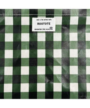 ROOTOTE 1029【ラミネート加工 正方形型 】SN.スクエア.ラミネート-Q 01：チェック・グリーン