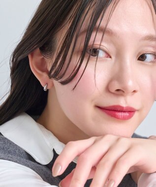 Phoebe 【金属アレルギー対応】ドロップハーフフープミニピアス　シルバー/サージカルステンレス シルバー