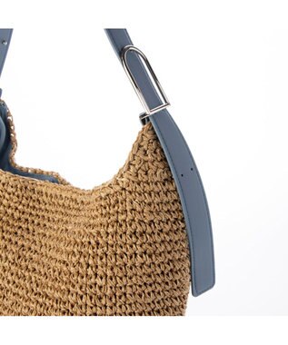 UNBILLION カシュカシュ cachecache / フリーハンドルクロッシェトートバッグ ブルー