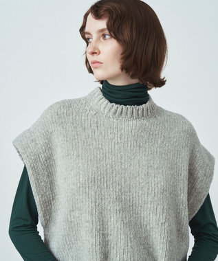 WOOL MOLE | クルーネックベスト, LIGHT TOP GRAY, 02