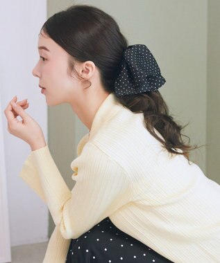 earth music&ecology ドット２段フリルバンス Black