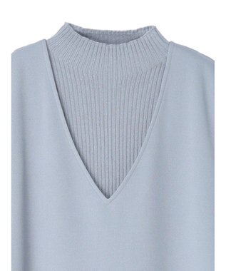 earth music&ecology ＳＥＴ２点Ｖネックジャンスカ＋ハイネックニット Gray