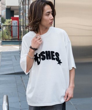 WEGO ダメージアップリケグラフィックT（SS） ホワイト