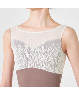 Chacott ◎【Nela ライン】ジュニア ノースリーブレオタード ココアブラウン