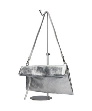 INTER-CHAUSSURES 【ANDREA CARDONE】レザーワイドサコッシュ シルバー