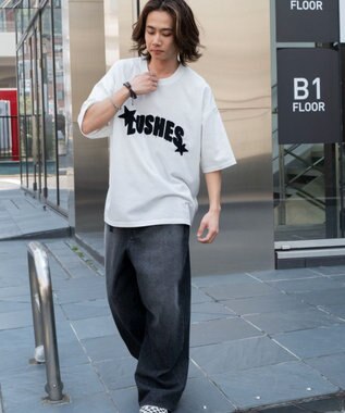 WEGO ダメージアップリケグラフィックT（SS） ホワイト