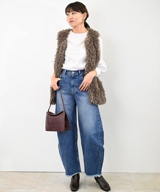 woadblue 再入荷＜坪田あさみさんコラボ＞コットン100％ ブレットデニムパンツ BLUE