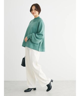 Green Parks 裏起毛ニットリブドッキングプルオーバー Mint