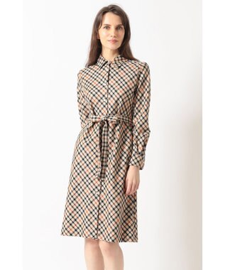 DAKS ハウスチェック バイアスシャツワンピース