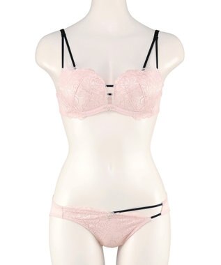 San-ai Resort（三愛水着楽園） 【northerly bra フィットシリーズ 谷間メイク】 Wストラップ ブラジャー＆ショーツSet B～Fカップ ピンク