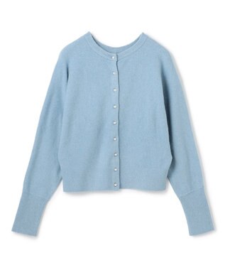 UNFILO 【前後着用 可能】ふわふわニット 2WAY パールボタンカーディガン サックス