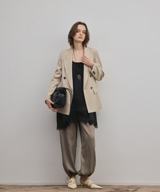 GRACE CONTINENTAL ピークドダブルジャケット ベージュ