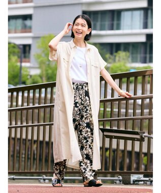 AMERICAN HOLIC 接触冷感＋ＵＶカットＷポケットシャツワンピース Ivory