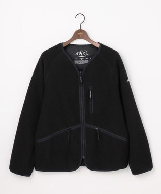 JOSEPH ABBOUD MOUNTAIN 【軽量/レイヤードにおすすめ】ボアフリース カーディガン ブラック系