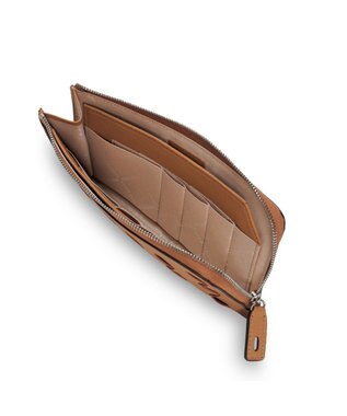 PELLE BORSA メッシュL字ファスナーコンパクト長財布 Chrono Weave クロノウィーブ 5843 キャメル