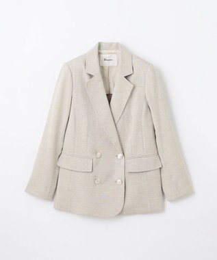 GRACE CONTINENTAL 麻調バックギャザージャケット ベージュ