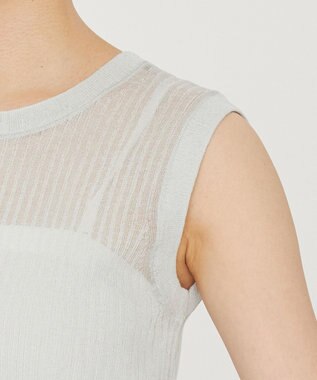 uncrave シアー リブ ノースリーブ ニット（uncrave STANDARD） ライトセージ