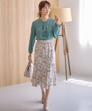 ANY SIS 【洗える】フルブルームフラワープリント スカート アイボリー系