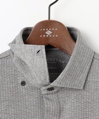 JOSEPH ABBOUD 【オーガニックコットン/サスティナブル】 JOE COTTON サッカーポロシャツ ライトグレー系