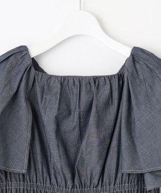 Feroux 【洗える】ラッフル ワンピース ブルー系