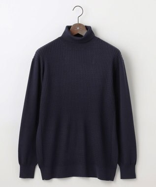 JOSEPH ABBOUD 【キングサイズ・洗える/チクチクしない/3シーズン対応】SNOWY タートルネック ニット ネイビー系