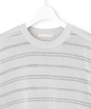 ICB L ルレックスパターン ニットプルオーバー シルバー