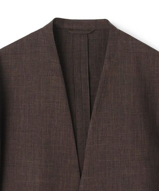 UNFILO MENS ウーリーノ ノーカラージャケット ブラウン