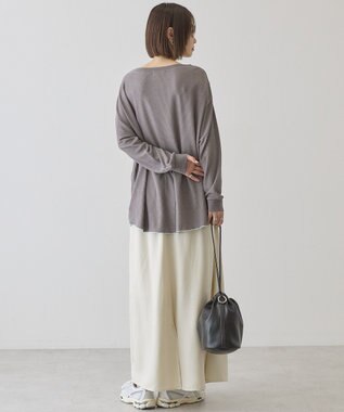 AMERICAN HOLIC 【選べる丈】ヘンリーネックワッフルメロープルオーバー Charcoal Gray