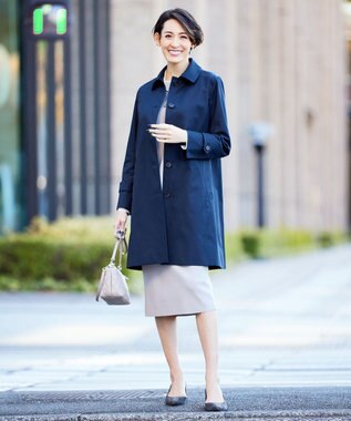 J.PRESS LADIES 【洗える】 レーヨンストレッチフルニードル ニット タイト スカート ベージュ系