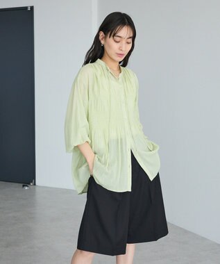 CRAFT STANDARD BOUTIQUE ウ゛ィンテージボイルロングスリーブブラウス Lime Green