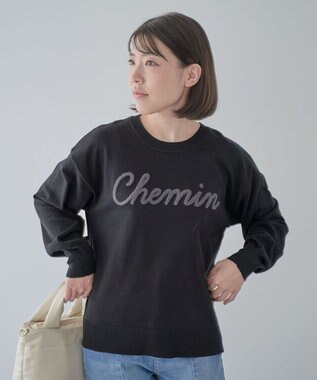 Green Parks 洗える　さがら刺しゅうロゴニットプル Black