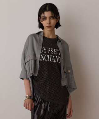 GRACE CONTINENTAL ハーフスリーブルーズシャツ グレー